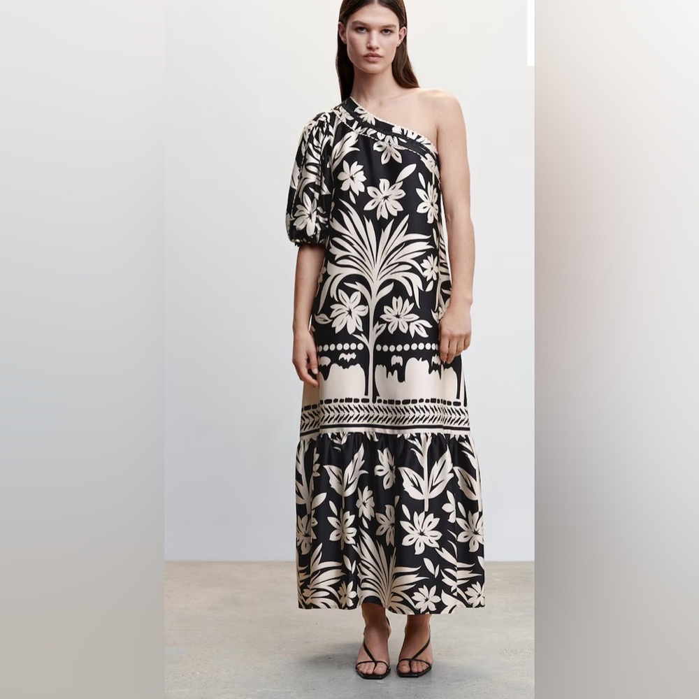 Asymmetrical satin dress